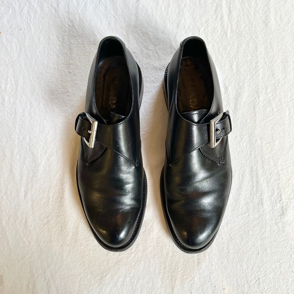 Prada Men's Black Monkstrap Loafers, Size 7 - Picture 2 of 5